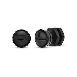 Men's Circle Stud Earrings Black Ion-Plated Stainless Steel