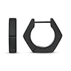 Thumbnail Image 3 of Men's Angled Hoop Earrings Black Ion-Plated Stainless Steel
