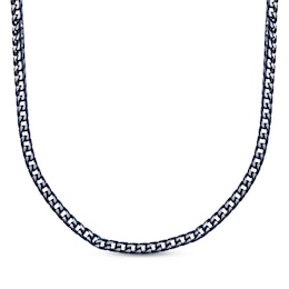 Foxtail Chain Necklace Blue Ion-Plated Solid Stainless Steel 24"