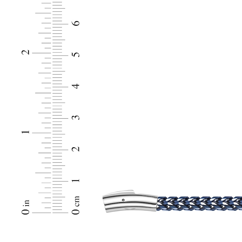 Main Image 4 of Foxtail Chain Necklace Blue Ion-Plated Solid Stainless Steel 24&quot;