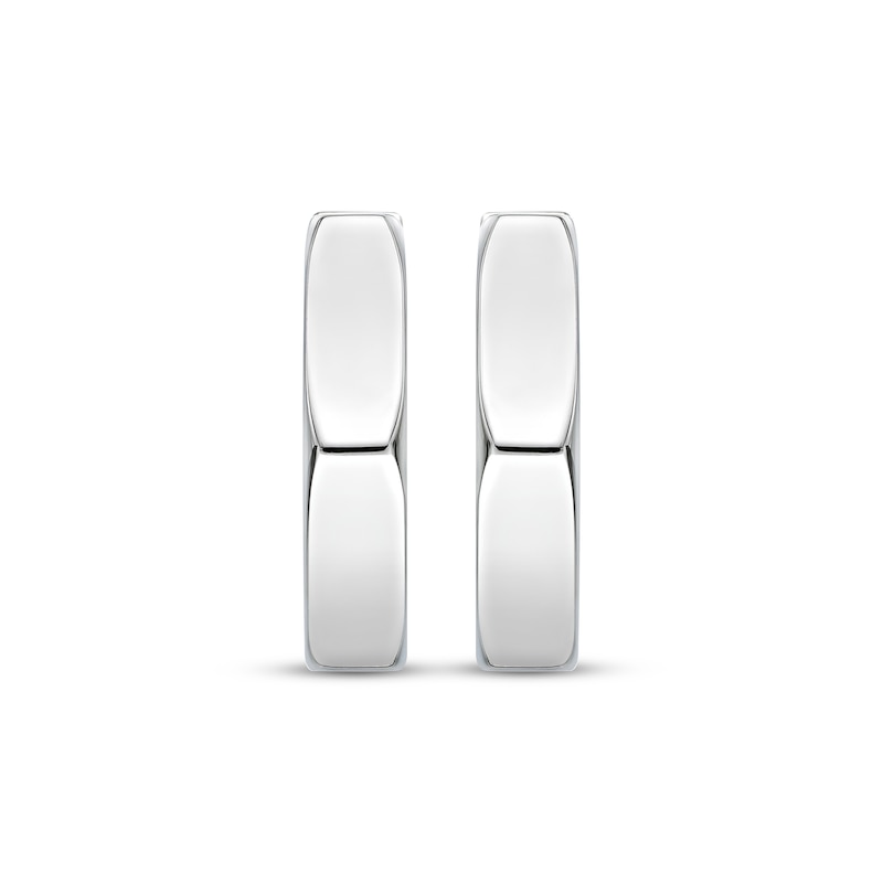 Main Image 2 of Men's Angled Hoop Earrings Stainless Steel