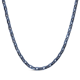 Link Chain Necklace Gray Ion-Plated Solid Stainless Steel 24"