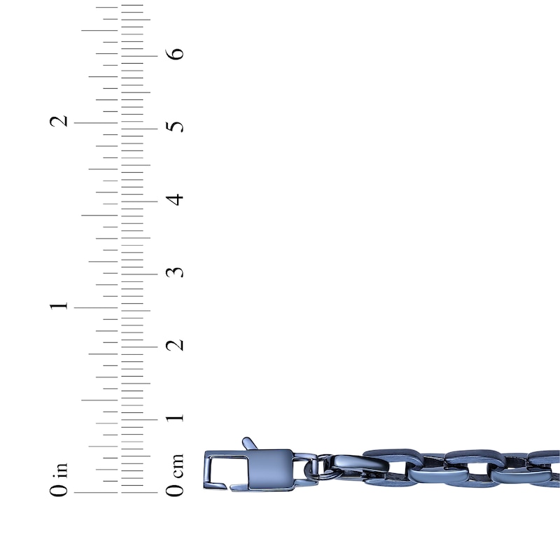 Main Image 4 of Link Chain Necklace Gray Ion-Plated Solid Stainless Steel 24&quot;