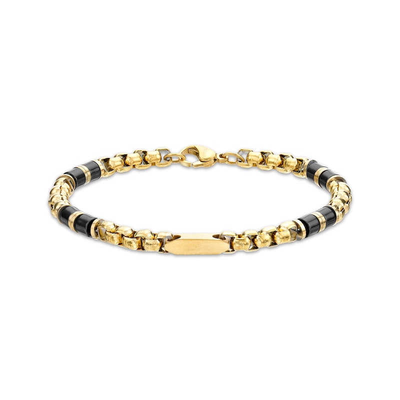 Main Image 1 of Ceramic Link Bracelet Yellow Ion-Plated Solid Stainless Steel 8.5&quot;