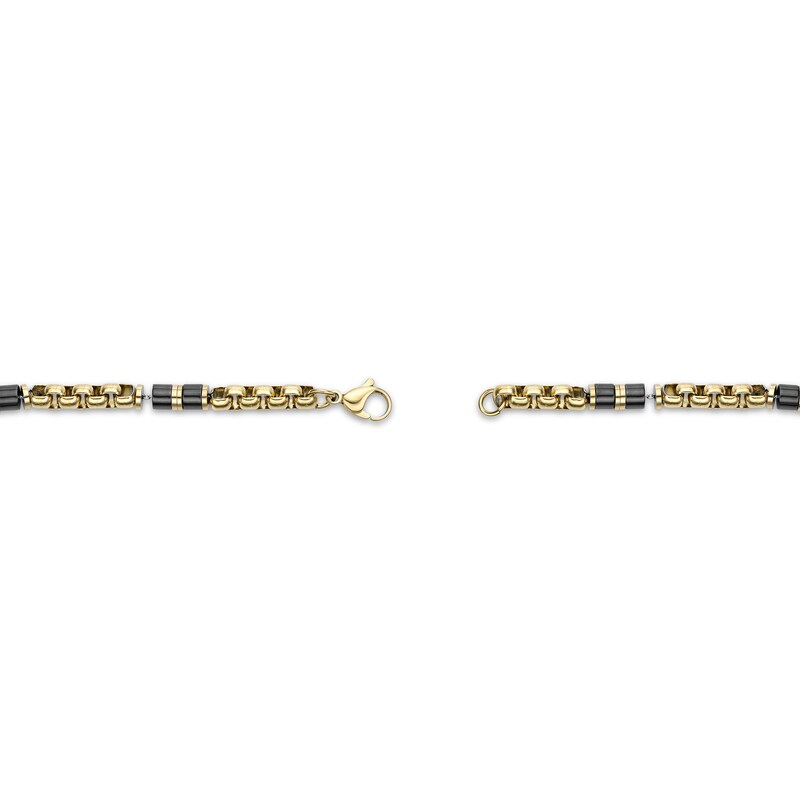 Main Image 3 of Ceramic Link Bracelet Yellow Ion-Plated Solid Stainless Steel 8.5&quot;