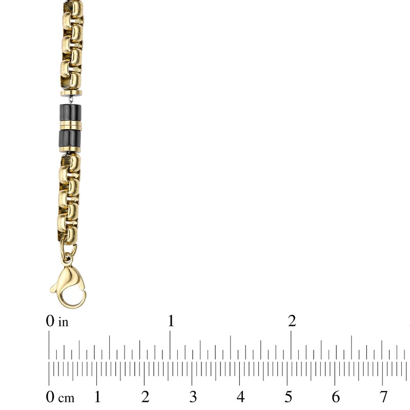 Main Image 4 of Ceramic Link Bracelet Yellow Ion-Plated Solid Stainless Steel 8.5&quot;