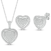 Thumbnail Image 0 of Diamond Heart Necklace & Stud Earrings Set 1/4 ct tw Sterling Silver