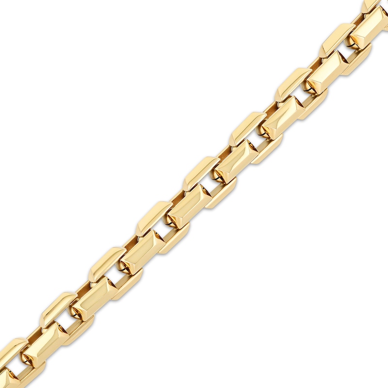 Main Image 2 of Pyramid Link Necklace 9mm Yellow Ion-Plated Solid Stainless Steel 24"