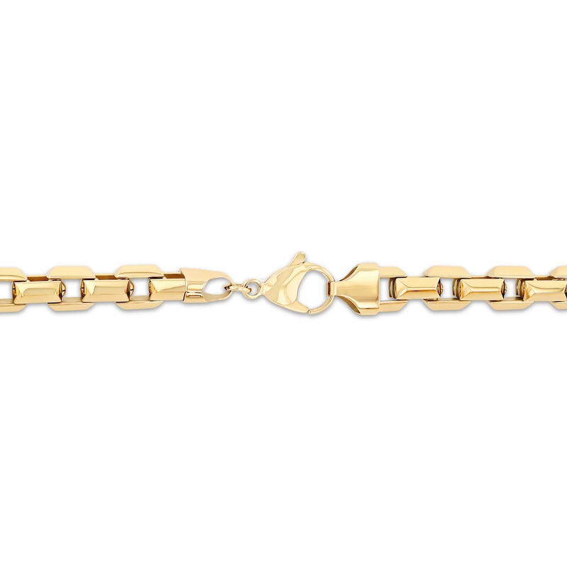 Main Image 3 of Pyramid Link Necklace 9mm Yellow Ion-Plated Solid Stainless Steel 24"