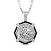 Thumbnail Image 1 of Men's Black Diamond Dragon Necklace 1/4 ct tw Stainless Steel & Black Ion Plating 24&quot;