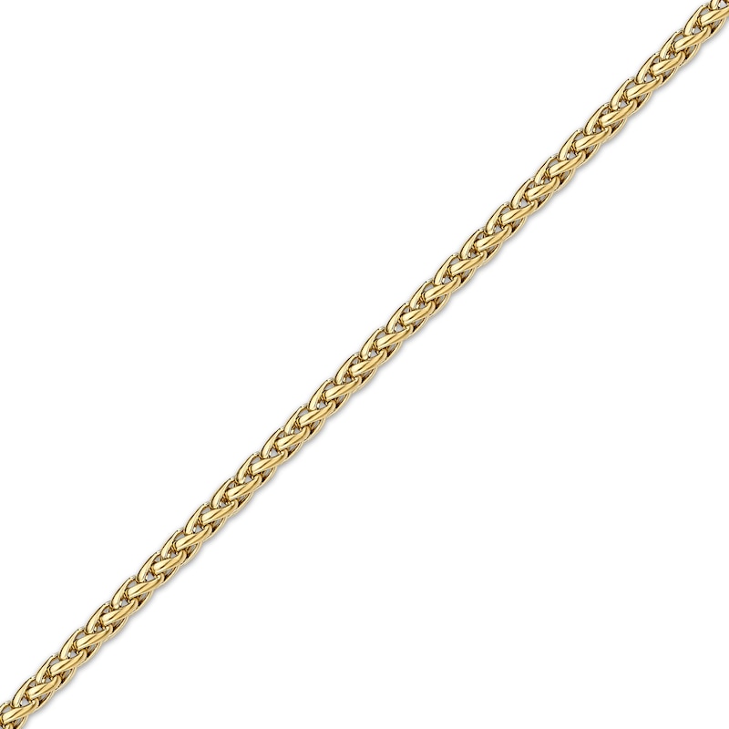 Solid Wheat Chain Necklace Yellow Ion-Plated Stainless Steel 18"