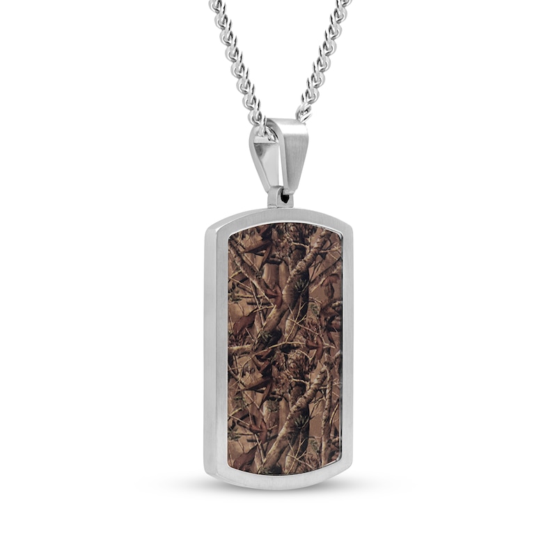 Main Image 2 of Men's Camo Dog Tag Necklace Stainless Steel 24&quot;