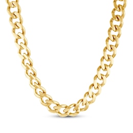 Curb Chain Necklace 11mm Yellow Ion-Plated Solid Stainless Steel 30"