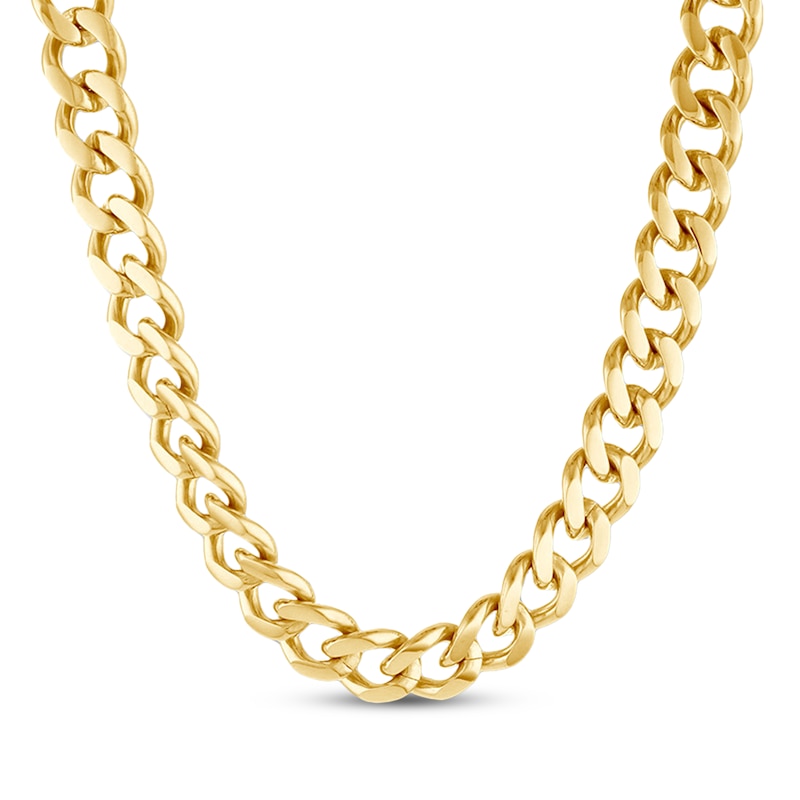 Main Image 1 of Curb Chain Necklace 11mm Yellow Ion-Plated Solid Stainless Steel 30"