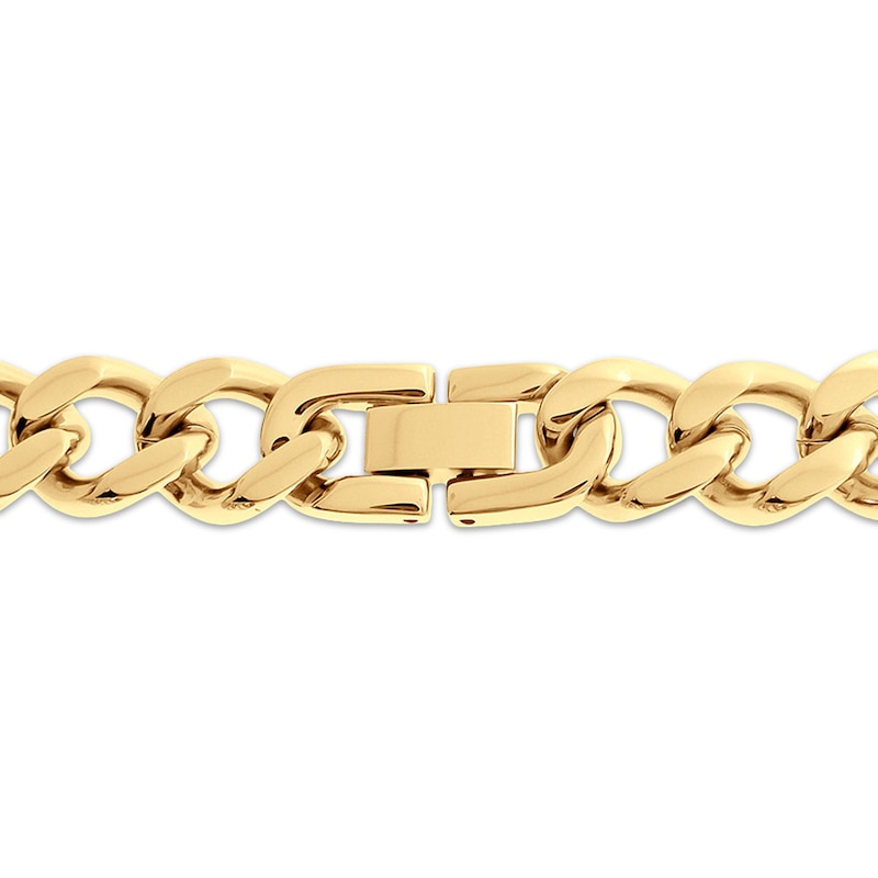 Main Image 3 of Curb Chain Necklace 11mm Yellow Ion-Plated Solid Stainless Steel 30"
