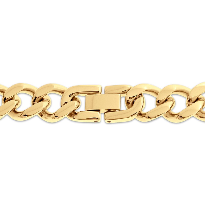 Main Image 3 of Curb Chain Necklace 11mm Yellow Ion-Plated Solid Stainless Steel 18"