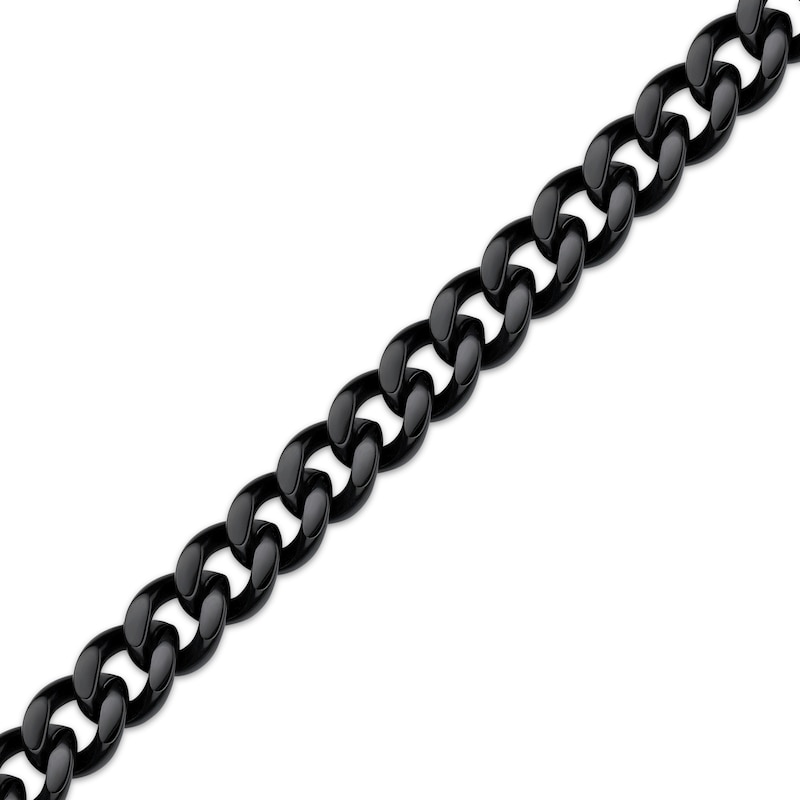 Solid Curb Chain Necklace 6mm Black Ion-Plated Stainless Steel 20