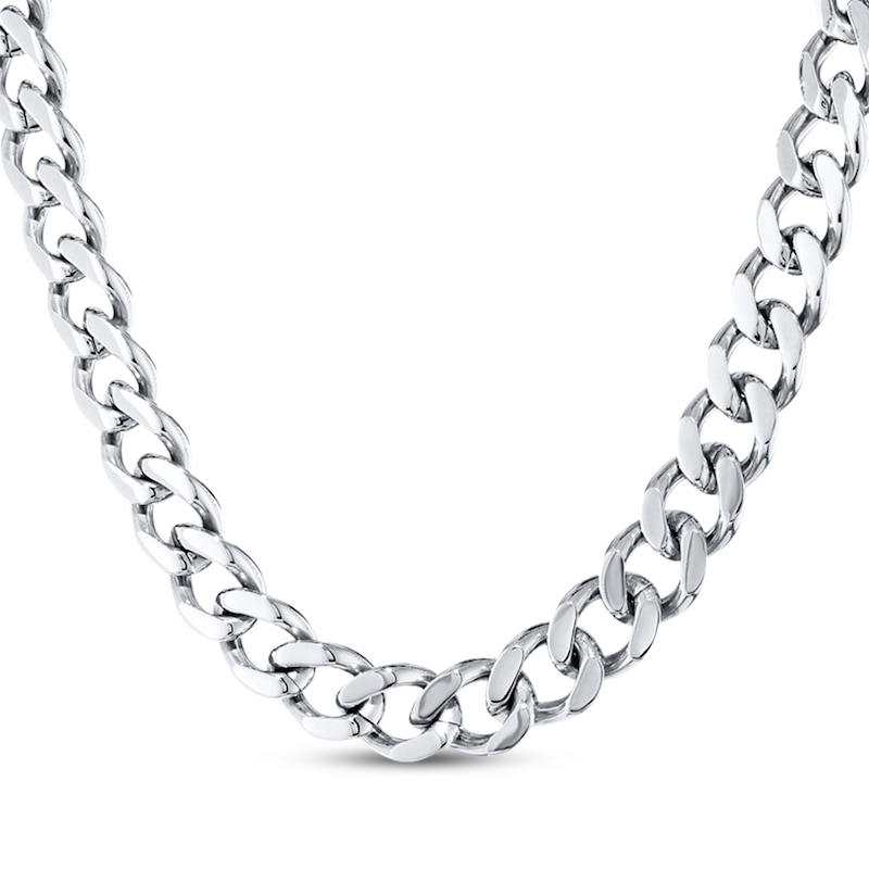 Solid Curb Chain Necklace 6mm Stainless Steel 24"