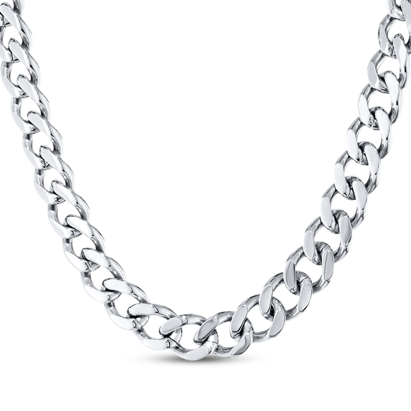 Main Image 1 of Curb Chain Necklace 11mm Solid Stainless Steel 24&quot;