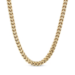 Foxtail Chain Necklace 6mm Yellow Ion-Plated Solid Stainless Steel 22"
