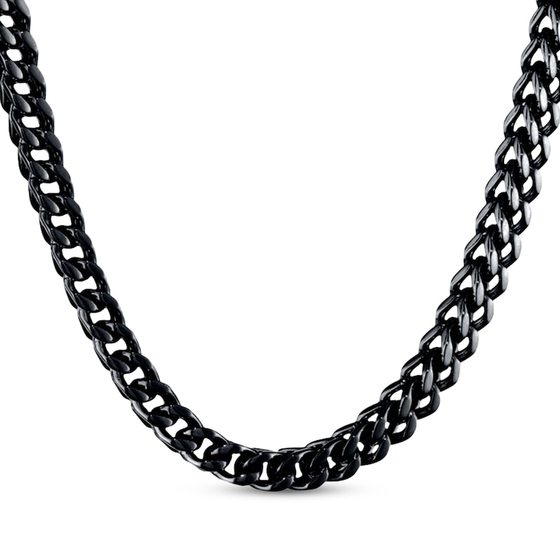 Kay Outlet Men's Black Ion-Plated Stainless Steel 5mm Rope Chain Necklace 24