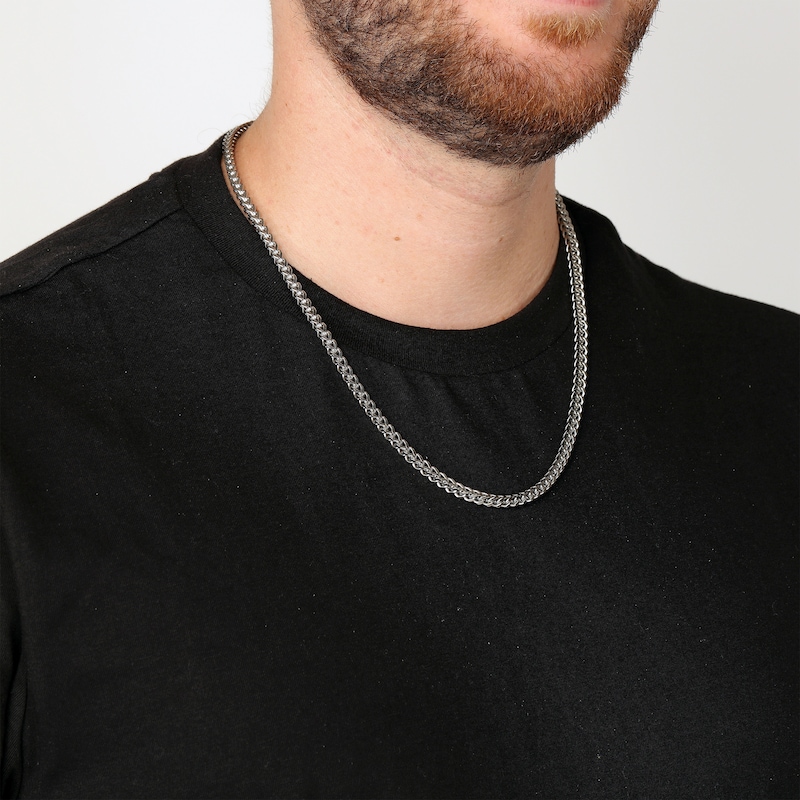 Main Image 2 of Foxtail Chain Necklace 6mm Solid Stainless Steel 22&quot;