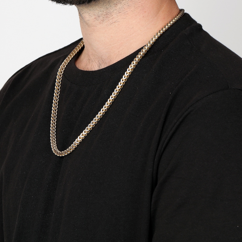 Main Image 4 of Foxtail Chain Necklace 5mm Solid Stainless Steel & Yellow Ion-Plating 18&quot;
