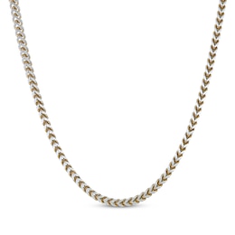 Foxtail Chain Necklace 5mm Solid Stainless Steel & Yellow Ion-Plating 30"