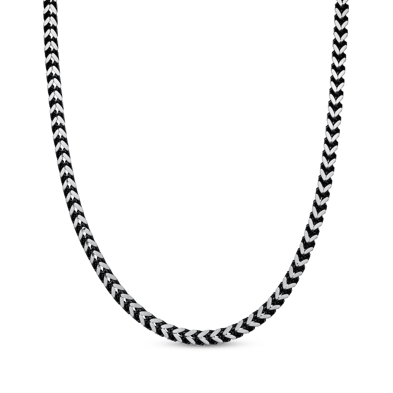 Main Image 1 of Foxtail Chain Necklace 5mm Black Ion-Plated Solid Stainless Steel 20"