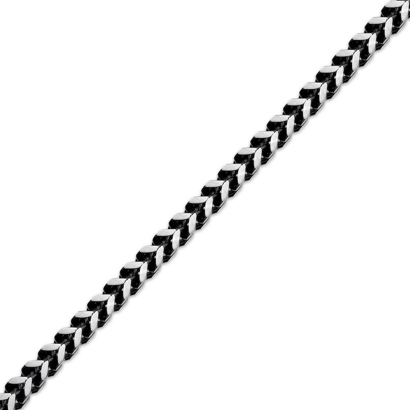 Main Image 2 of Foxtail Chain Necklace 5mm Black Ion-Plated Solid Stainless Steel 20"