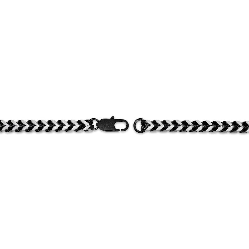 Main Image 3 of Foxtail Chain Necklace 5mm Black Ion-Plated Solid Stainless Steel 20"