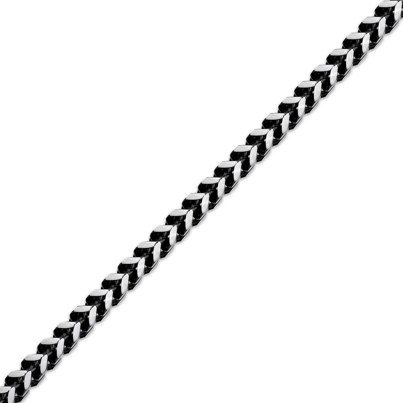 Main Image 2 of Foxtail Chain Necklace 5mm Black Ion-Plated Solid Stainless Steel 24&quot;