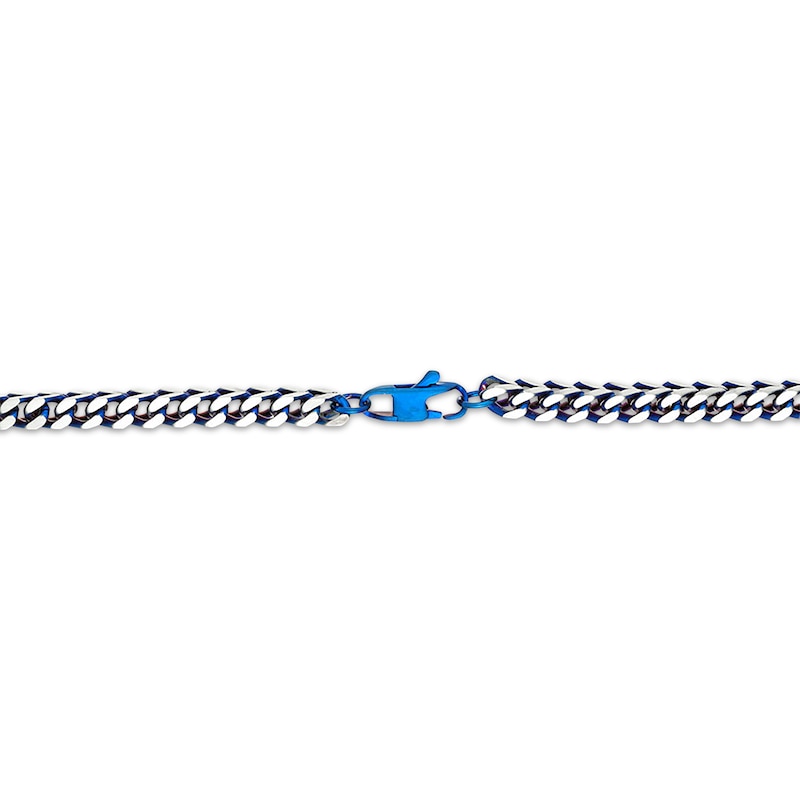 Main Image 3 of Foxtail Chain Necklace 5mm Solid Stainless Steel & Blue Ion-Plating 20&quot;
