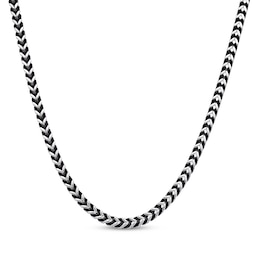 Foxtail Chain Necklace 4mm Solid Stainless Steel & Black Ion-Plating 30"