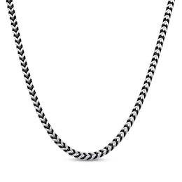 Foxtail Chain Necklace 4mm Solid Stainless Steel & Black Ion-Plating 20"