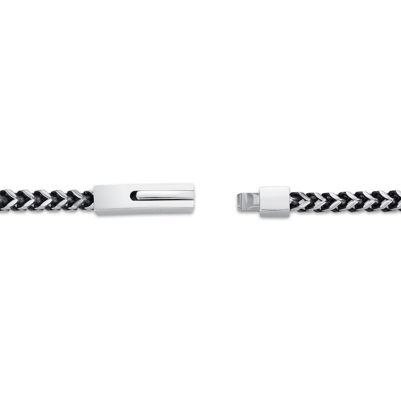Main Image 3 of Foxtail Chain Necklace 4mm Solid Stainless Steel & Black Ion-Plating 20&quot;