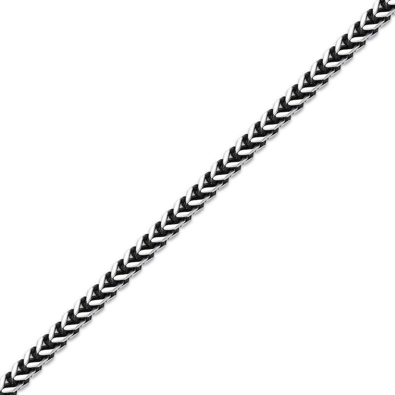Main Image 2 of Foxtail Chain Necklace 4mm Solid Stainless Steel & Black Ion-Plating 18&quot;