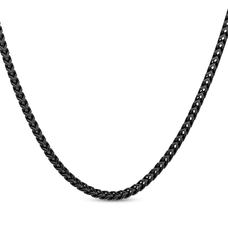 Main Image 1 of Foxtail Chain Necklace 4mm Black Ion-Plated Solid Stainless Steel 18&quot;