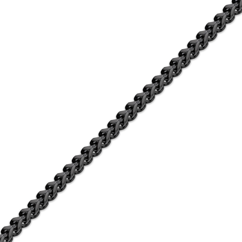 Solid Foxtail Chain Necklace 4mm Black Ion-Plated Stainless Steel 22"