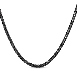 Foxtail Chain Necklace 4mm Black Ion-Plated Solid Stainless Steel 30"