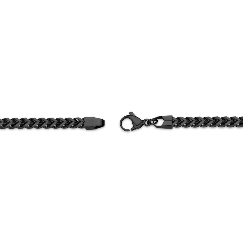 Main Image 3 of Foxtail Chain Necklace 4mm Black Ion-Plated Solid Stainless Steel 24&quot;