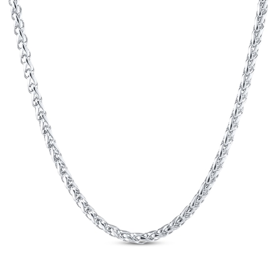 Solid Wheat Chain Necklace 3.5mm Stainless Steel 24"