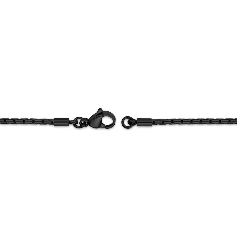 Solid Snake Chain Necklace 2.5mm Black Ion-Plated Stainless Steel 30"