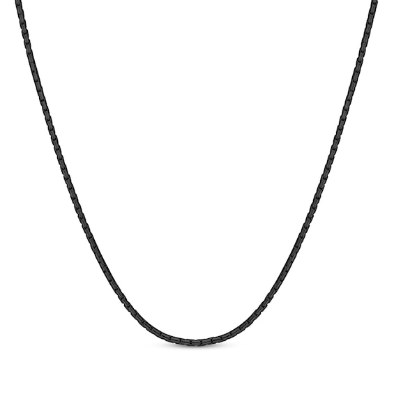 Solid Snake Chain Necklace 2.5mm Black Ion-Plated Stainless Steel 24"