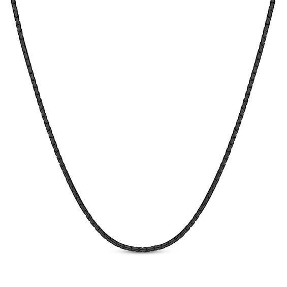 Snake Chain Necklace 2.5mm Black Ion-Plated Solid Stainless Steel 20"