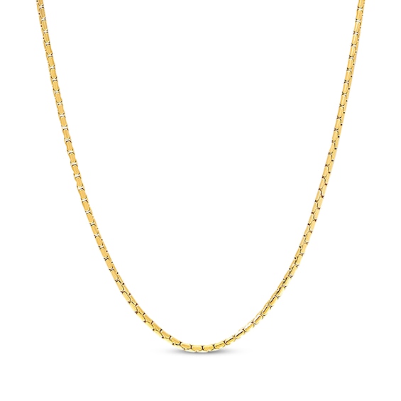 Snake Chain Necklace 2.5mm Yellow Ion-Plated Solid Stainless Steel 30"