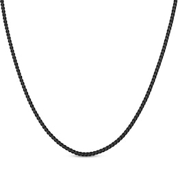 Foxtail Chain Necklace 2.5mm Black Ion-Plated Solid Stainless Steel 20"
