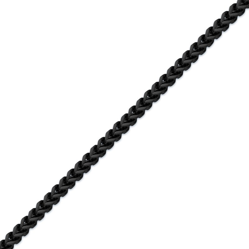 Main Image 2 of Foxtail Chain Necklace 2.5mm Black Ion-Plated Solid Stainless Steel 30&quot;