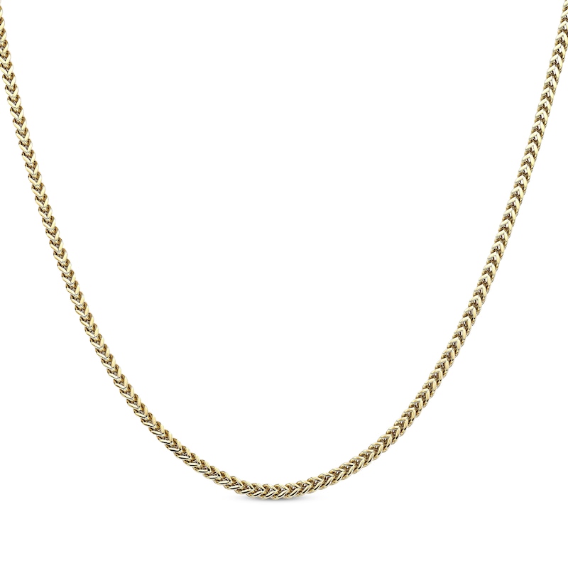 Solid Foxtail Chain Necklace 2.5mm Yellow Ion-Plated Stainless Steel 30 ...