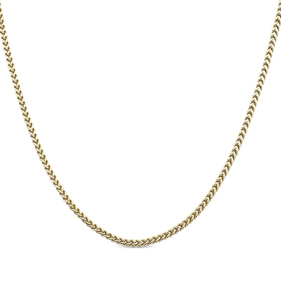 Solid Foxtail Chain Necklace 2.5mm Yellow Ion-Plated Stainless Steel 22"
